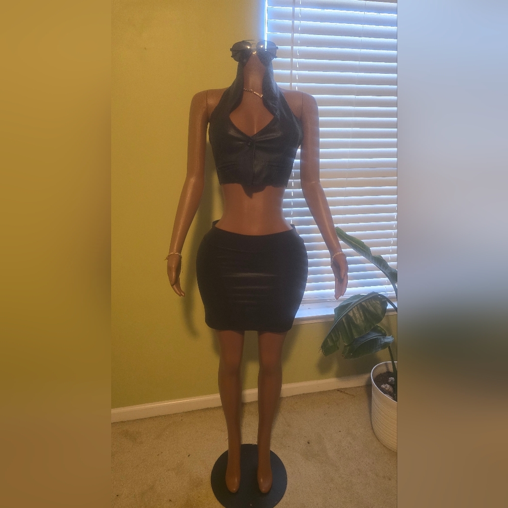Black Vest Halter Top